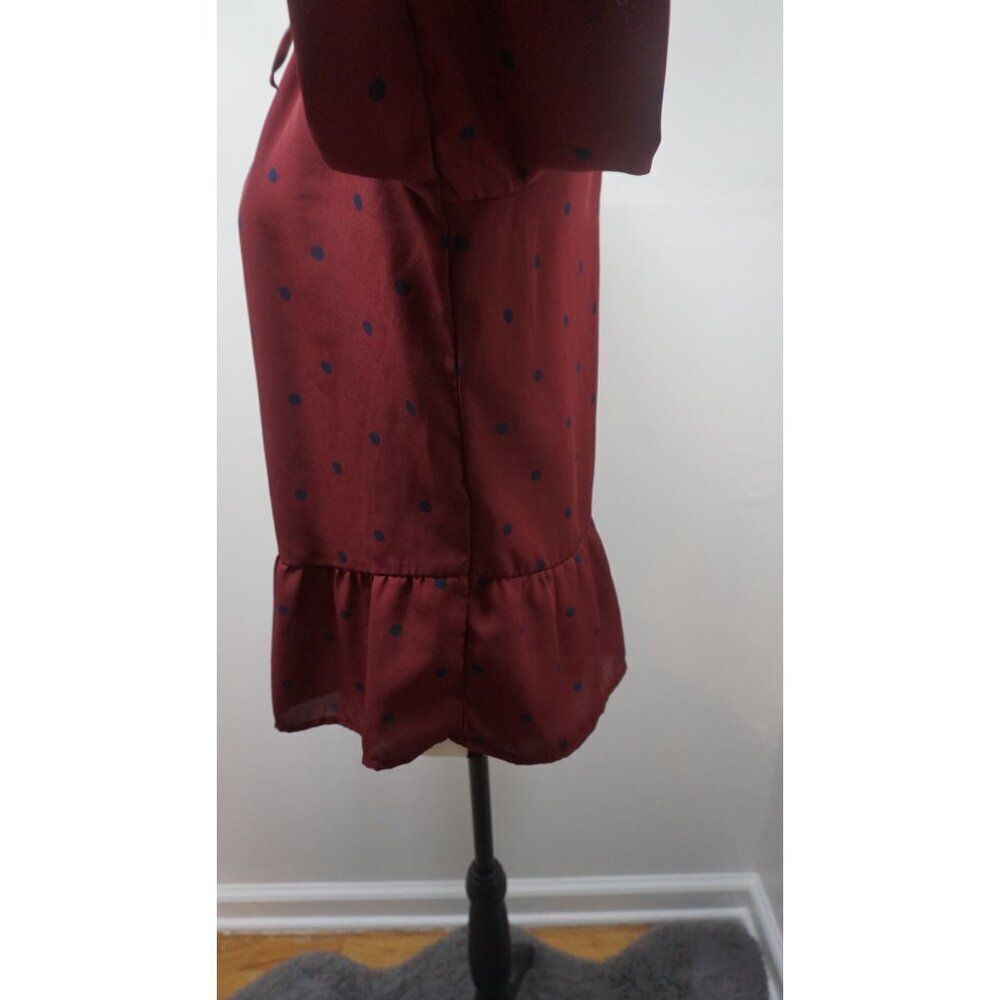 Old Navy Women’s Burgundy Polka Dot Georgette Swing Top - Size S - Picture 8 of 14